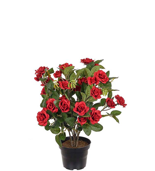 Gervi Rós í potti h30cm rauð