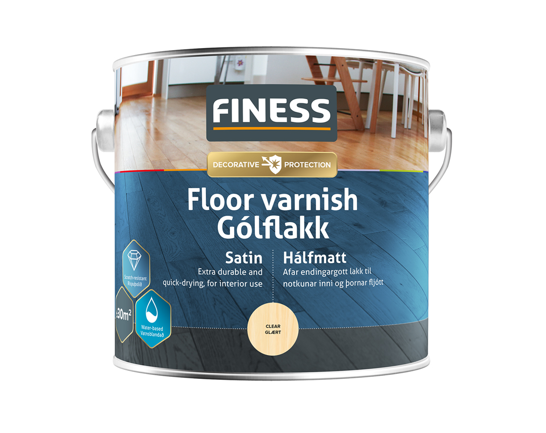 Lakk glært Finess parkett satin 2,5L