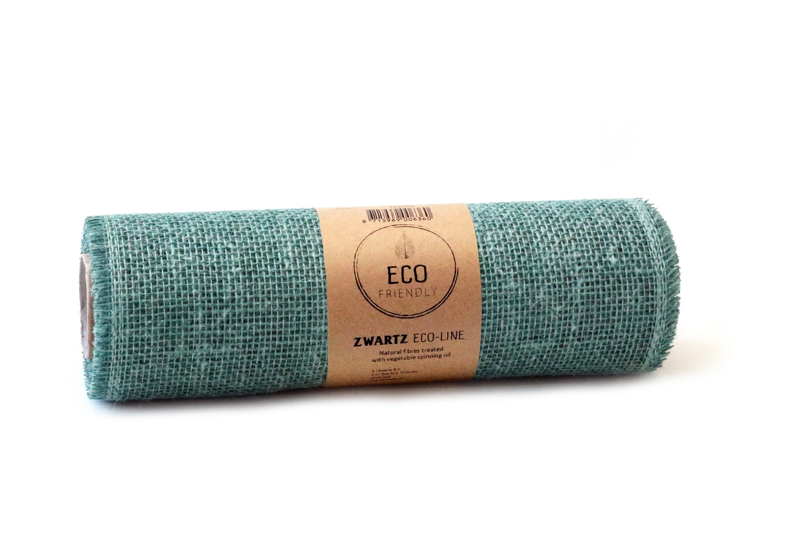 Efni Jute borðrenningur 30cm*5m grænblár