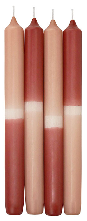 Stjakakerti 23*250mm 4stk tvílit salmon/maple