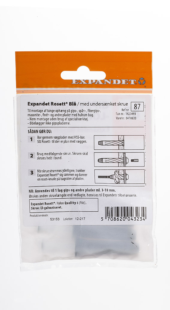 GIPSFESTING 5X65 FL BLÁ EFNISÞ/23MM (4)