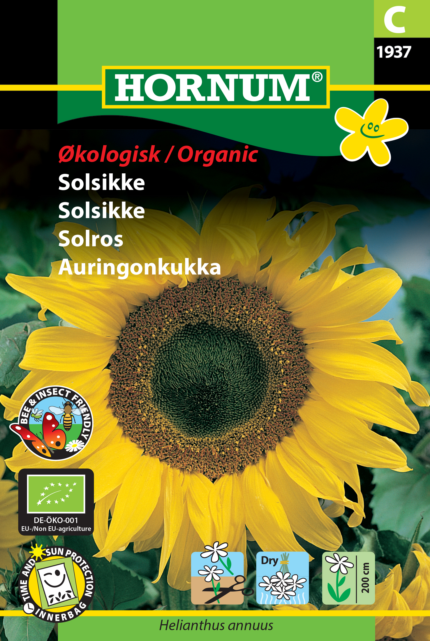 Fræ Sólblóm Helianthus annuus Gelbe Riesen lífrænt