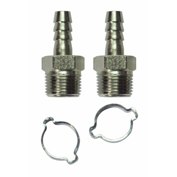 SLÖNGUNIPPILL 1/4" 2stk + klemma