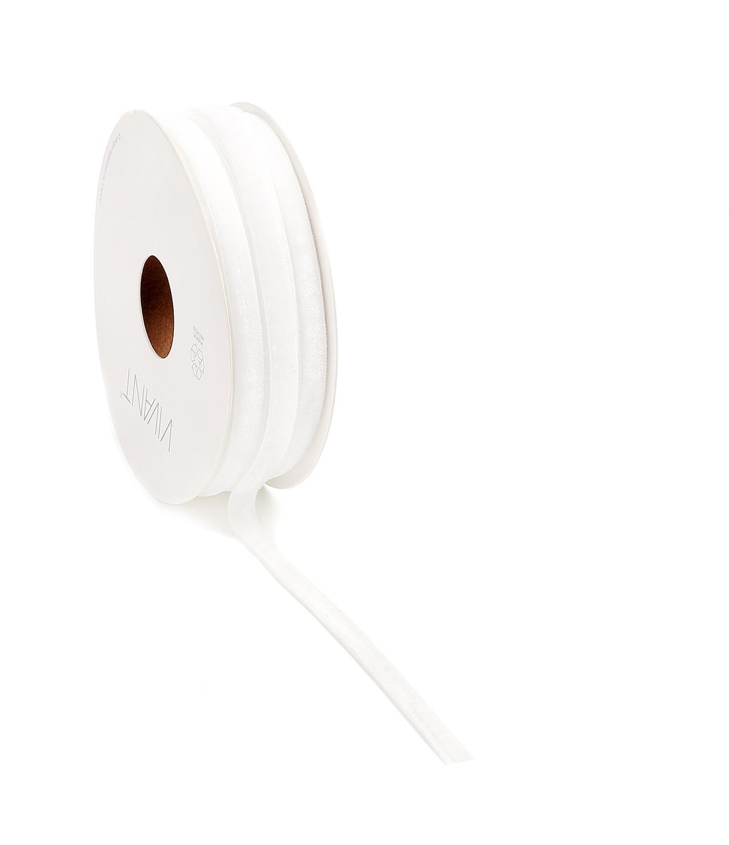 Borði velvet 6mm*20m hvítur