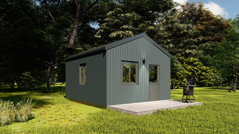 24m² Fullbúið hús tvíhalla þak