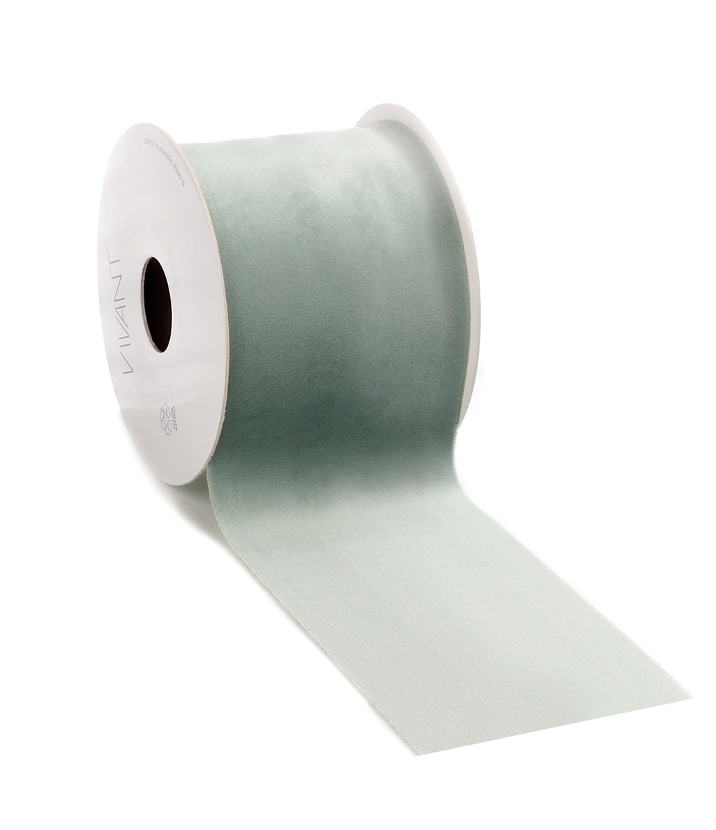Borði Velvet Light Olive 70mm*5m.