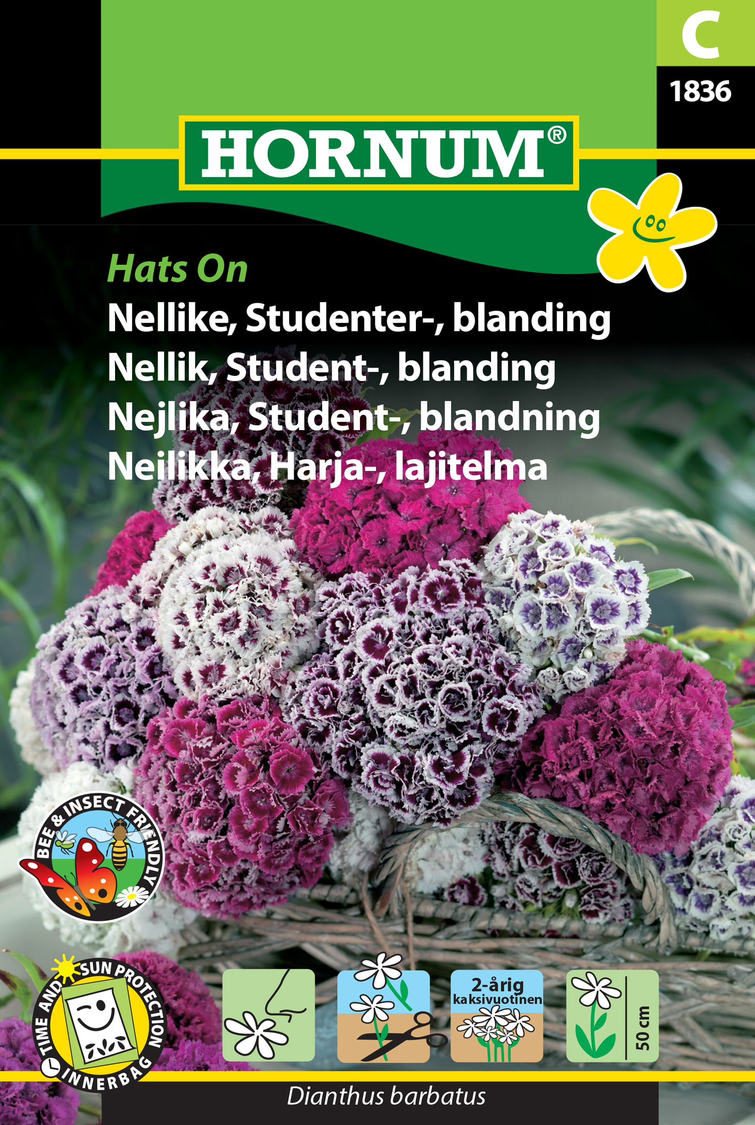 Fræ Stúdentadrottning Dianthus barbatus Hats On