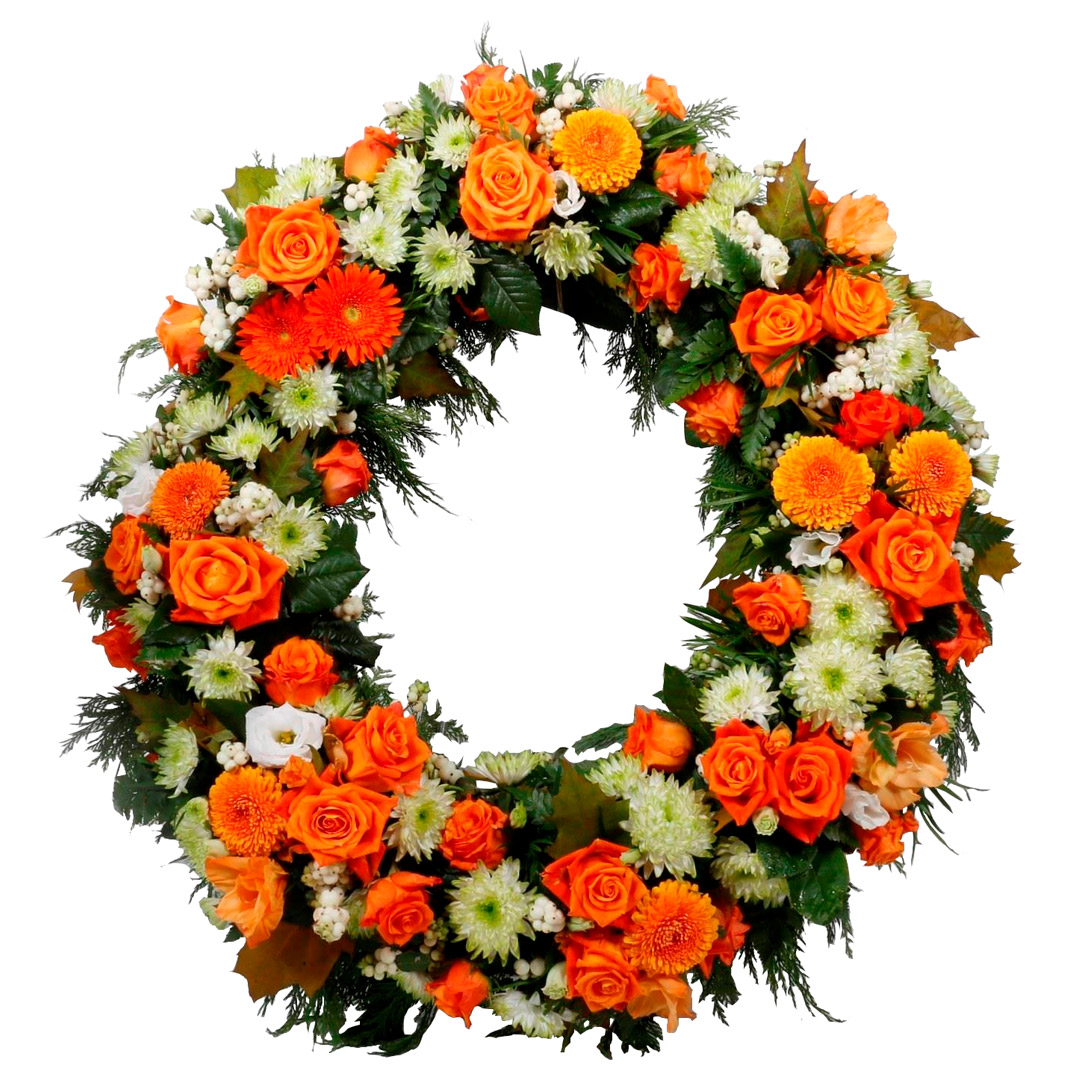 Hringskreyttur útfararkrans 60cm