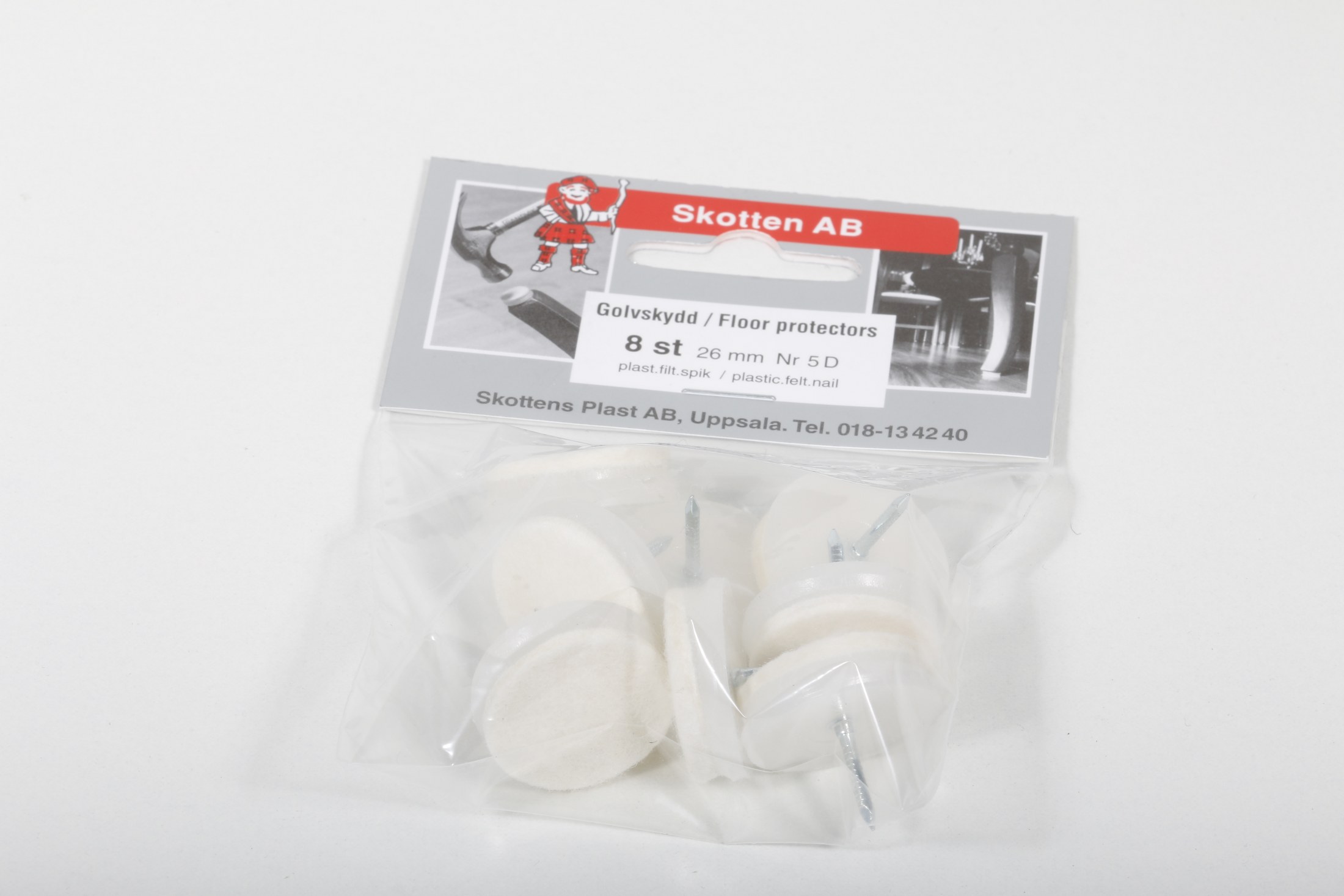 PLASTTAPPI 26MM M/FILT & NAGLA 8STK/PK