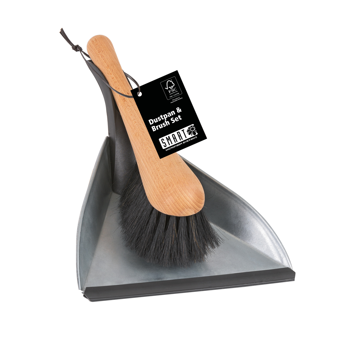 Fægiskófla með kústi svört