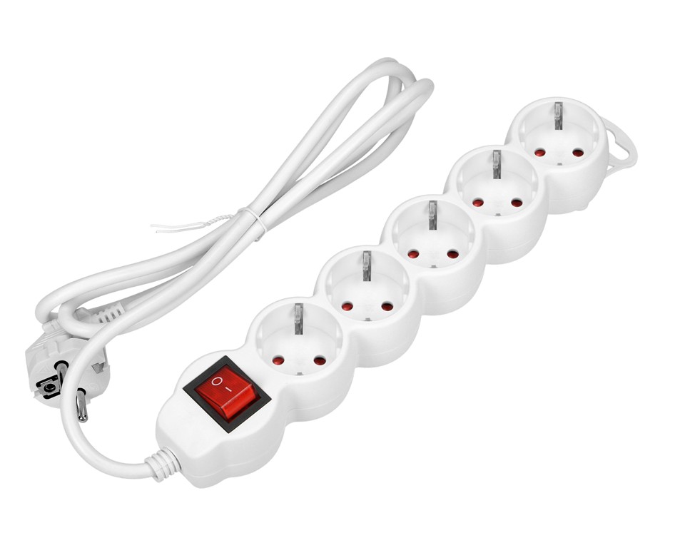 FJÖLTENGI 5F HVÍTT 3M MEÐ ROFA ES-7/W/3  VIRONE