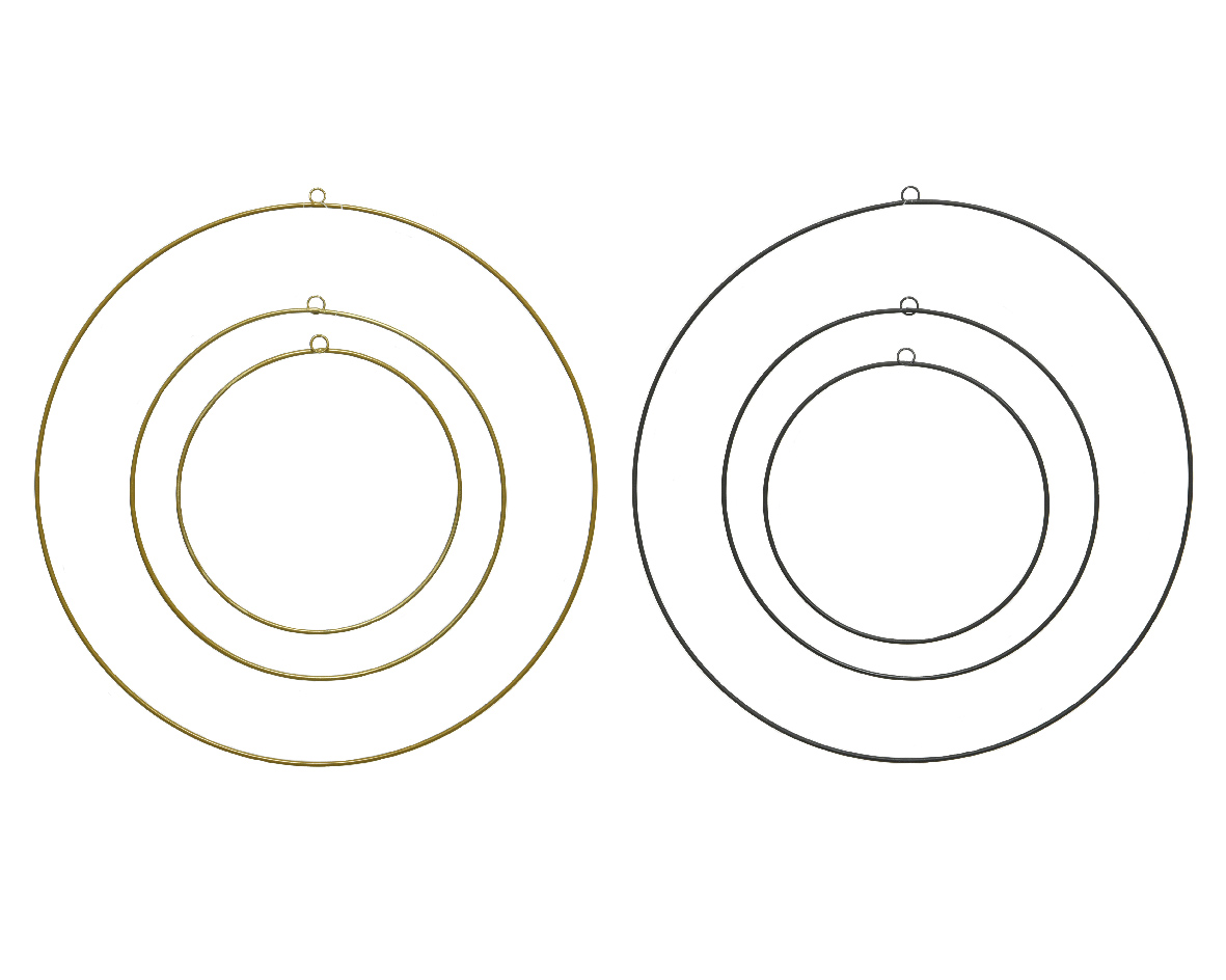 Hringur járn gylltur/svartur 3stk.