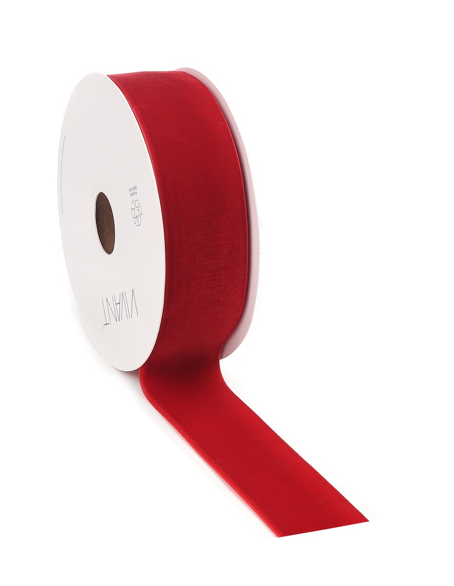 Borði 10m Velvety 38mm rautt
