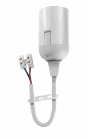 VINNULJÓSAFATNING E27 HVÍT, FALUR MEÐ SNÚRU