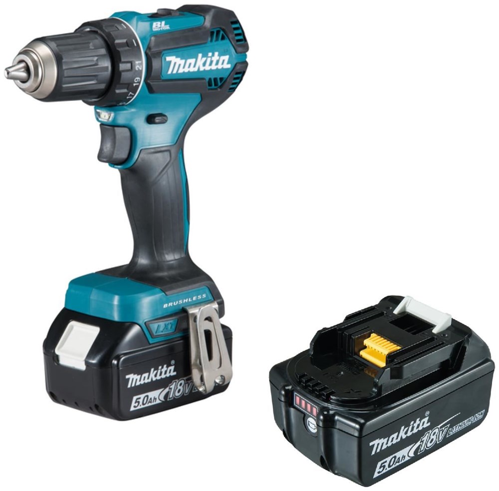 Makita borvél 18V DDF485RTJ (5.0Ah) Kolalaus
