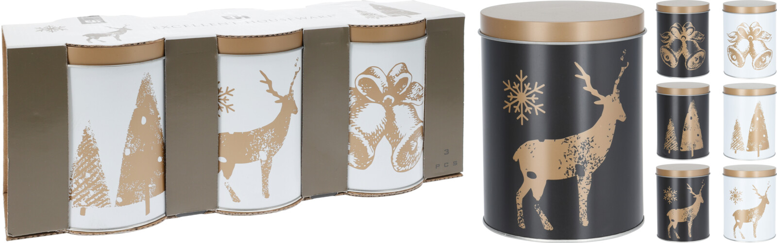 Box með loki 3stk í pakka