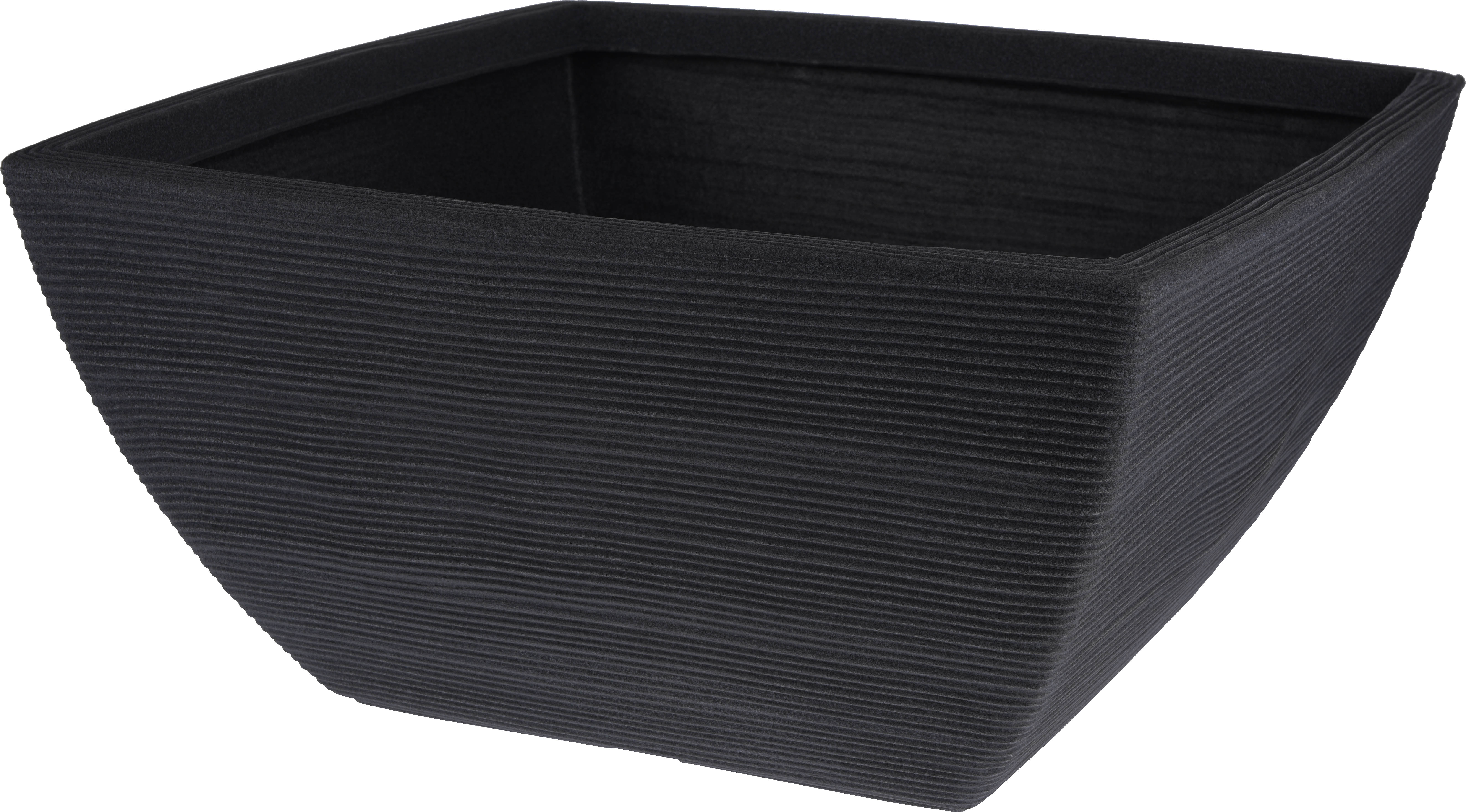 Blómapottur Ribbed svartur plast 52*H25cm