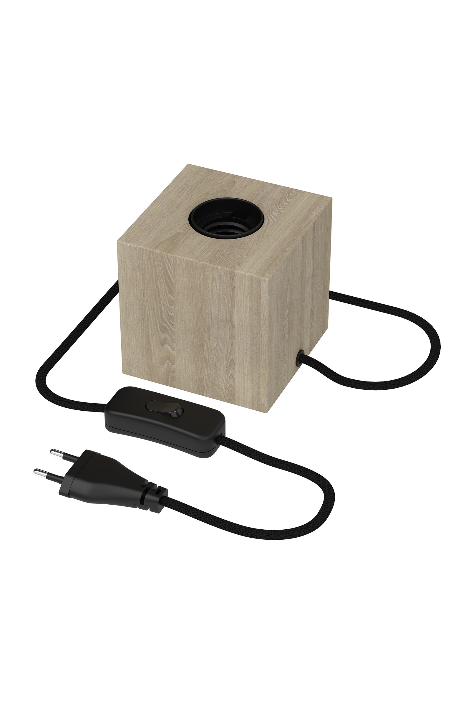 Calex borðlampi viðar, 1,8 m snúra m rofa E27 max 40w