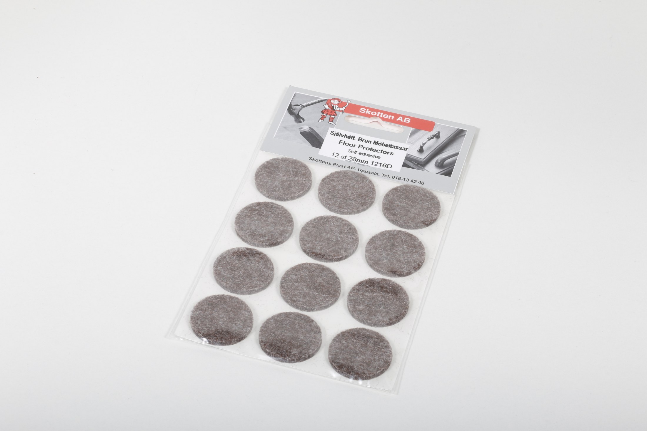 STÓLAFILT 28MM BRÚNT 12 STK