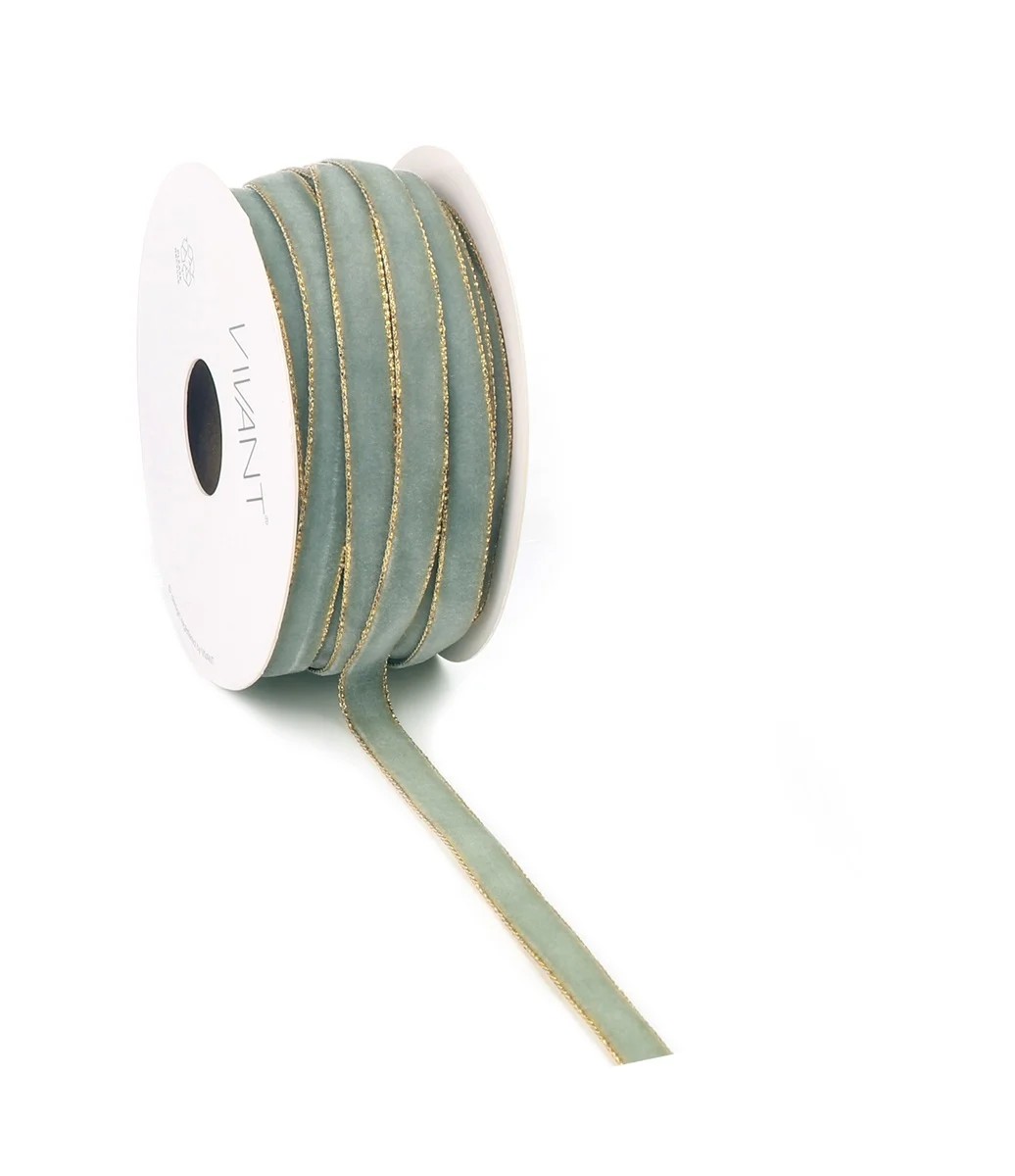 Borði velvet 9mm*20m light olive