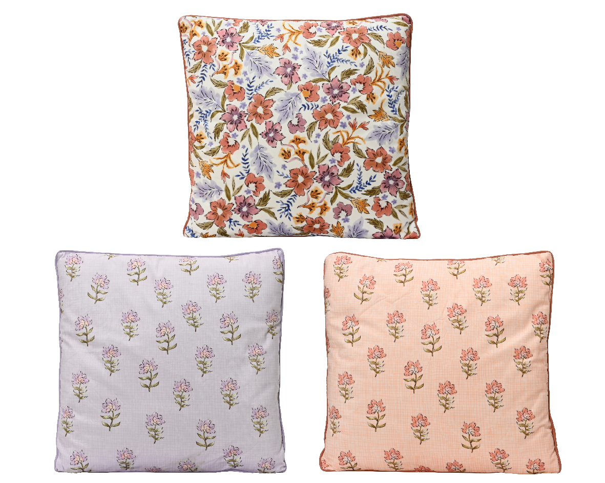 Púði 45*45cm blómamunstur