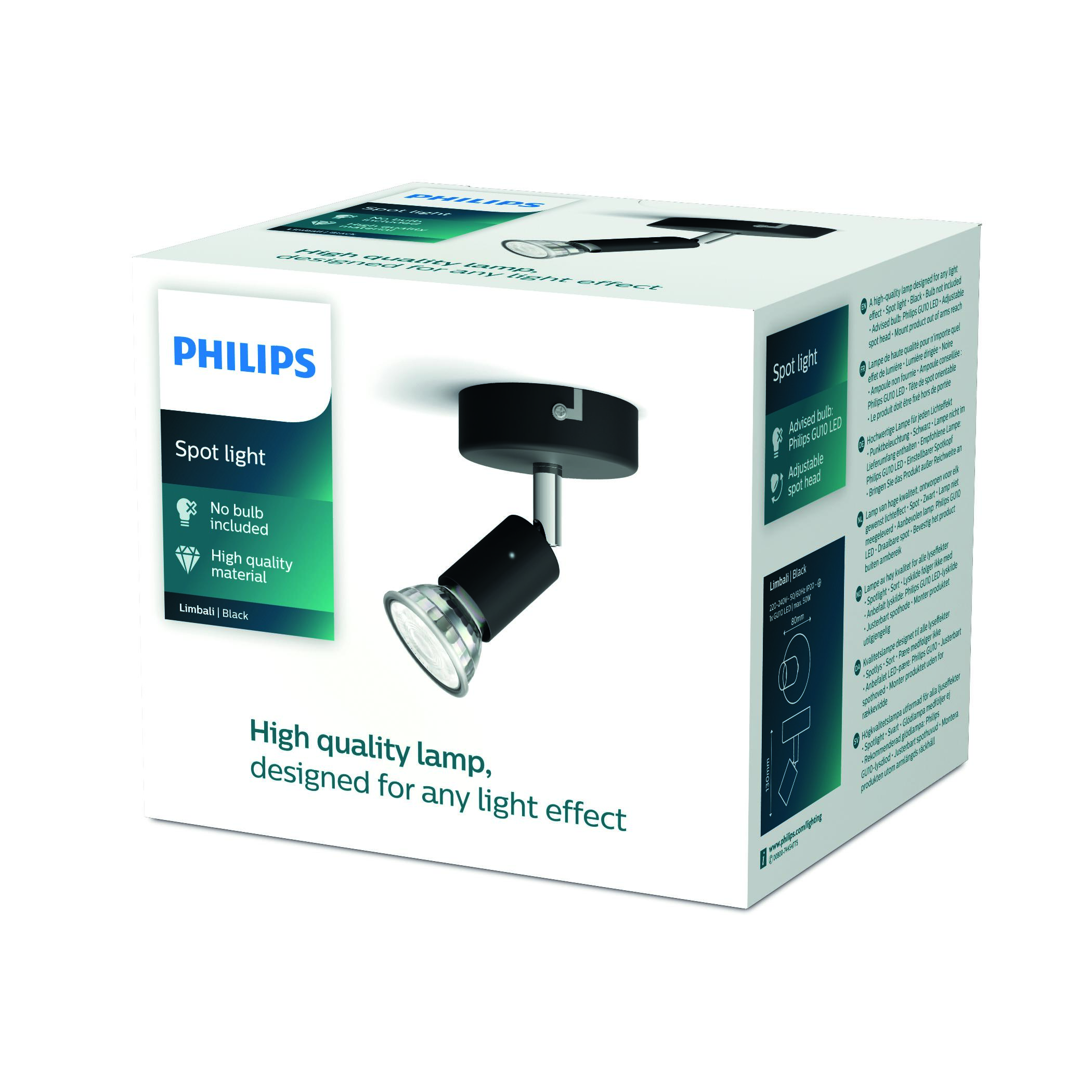 Limbali kastari svartur 1x50W