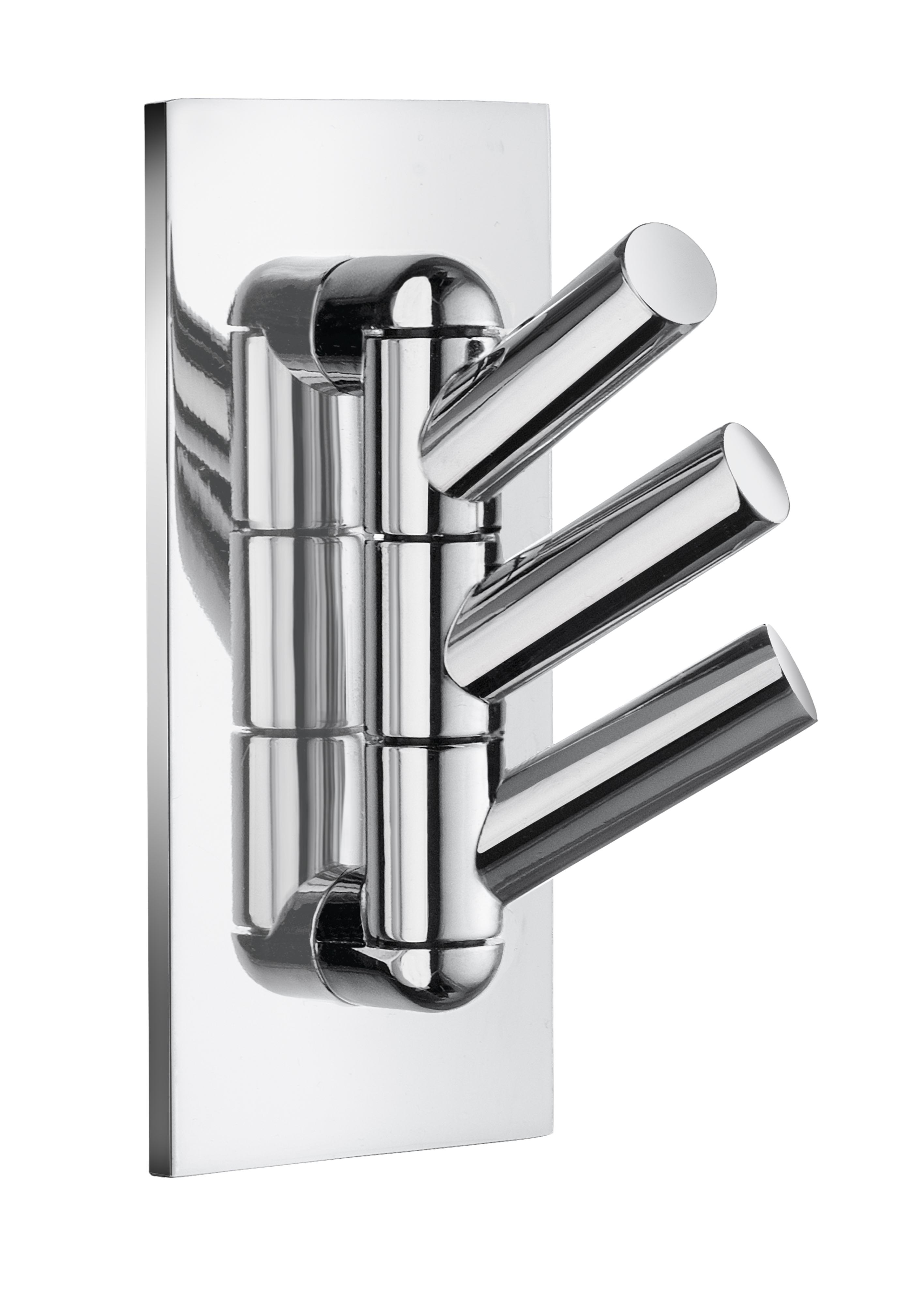 Þrefaldur kantaður snagi á hjörum, króm