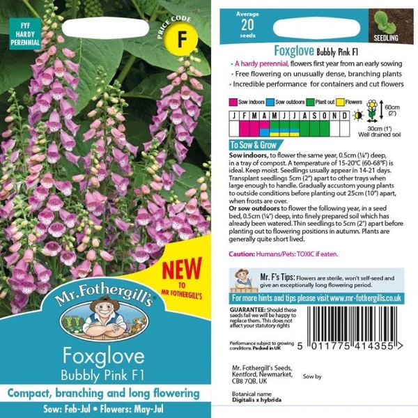 Fræ Foxglove Bubbly Pink F1