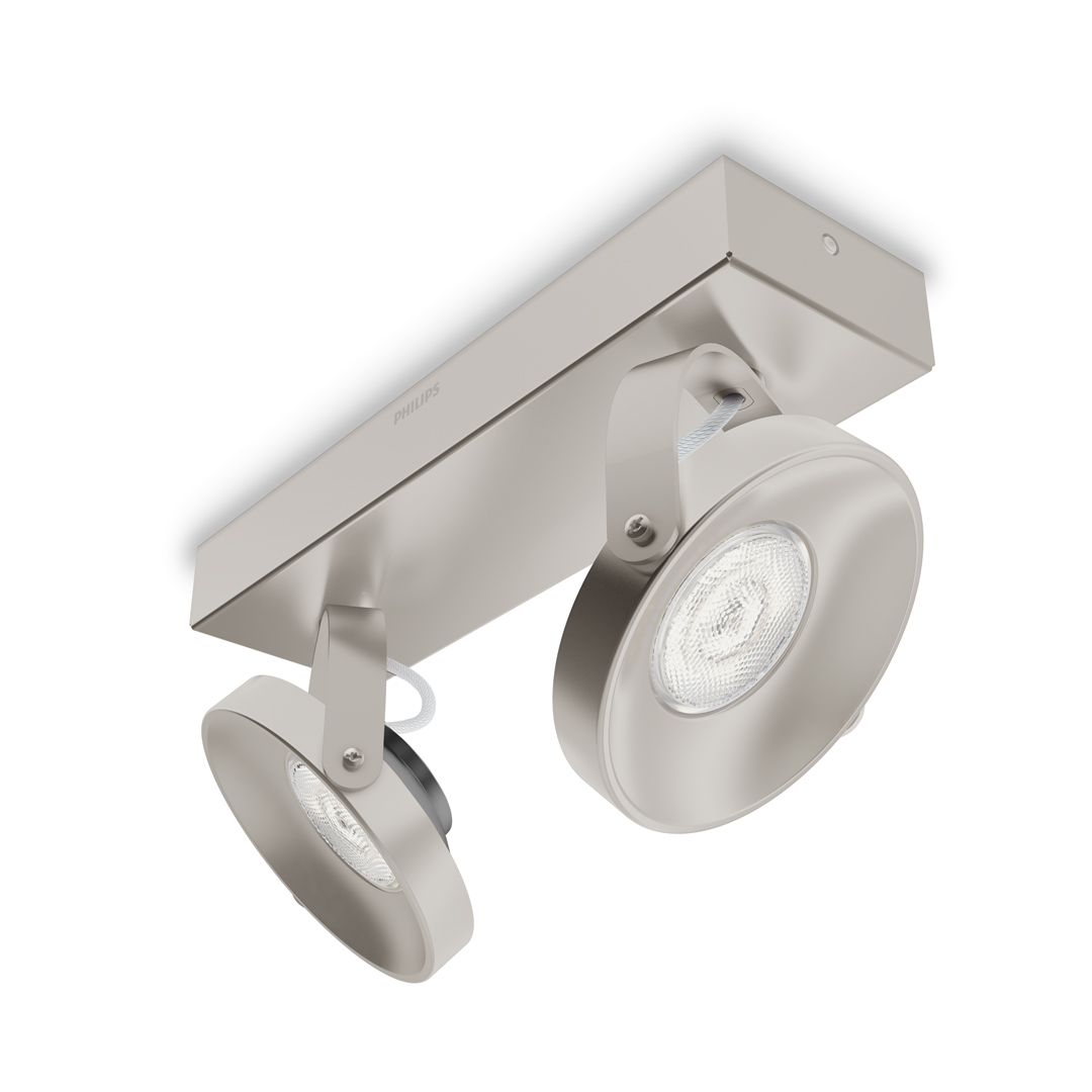 Spur kastari 2xLED nikkel