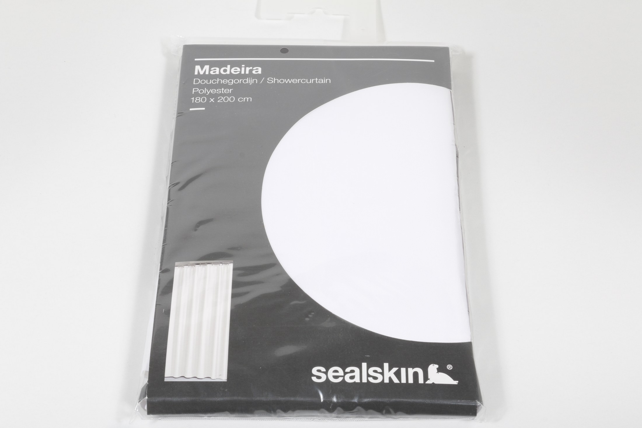 WC baðhengi 1.8 x 2  m. tau hvítt Madeira Sealskin