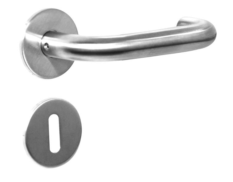 Hurðarhúnn 19 mm ryðfr. m. lykillaufi CC30&CC38 inni