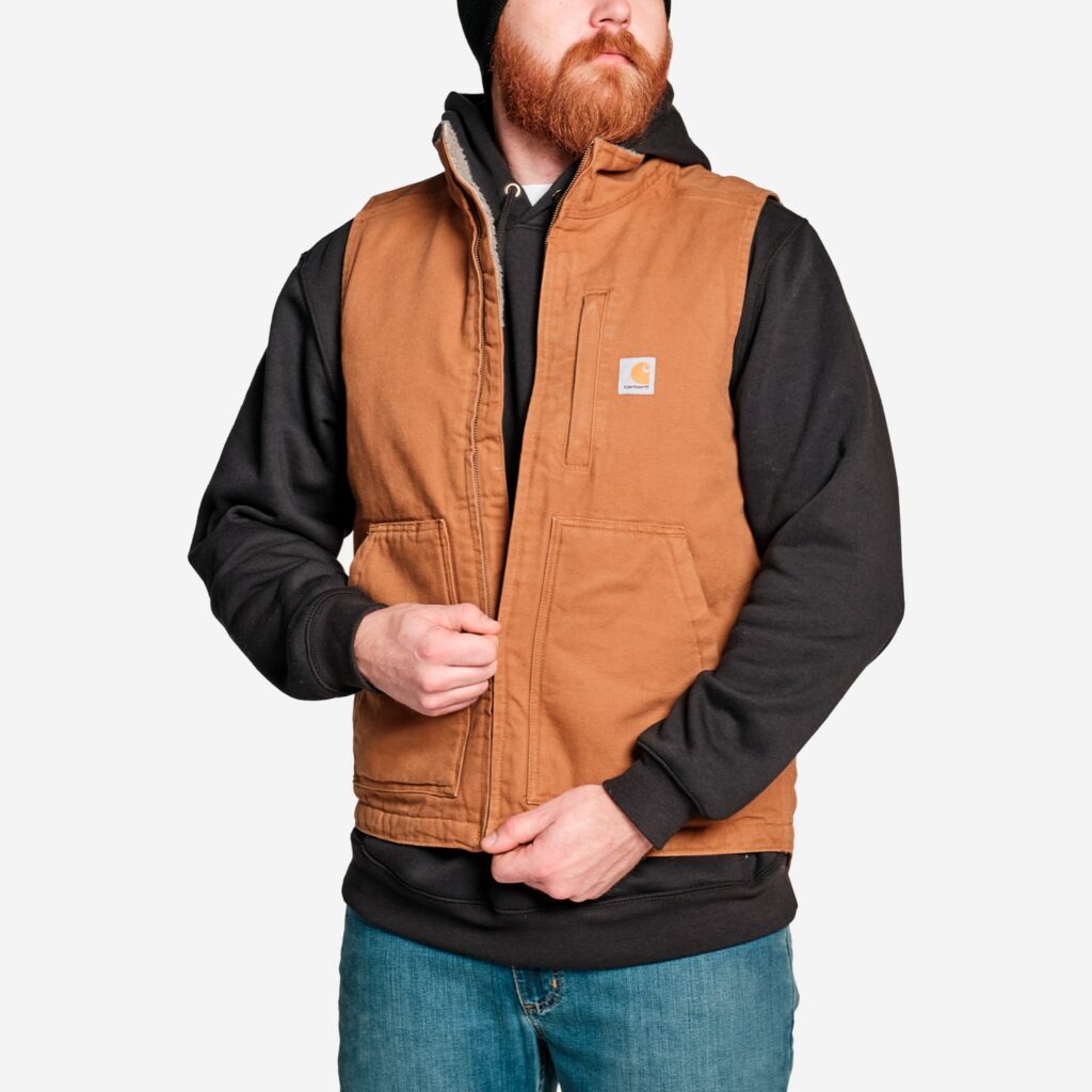 Carhartt fóðrað vesti brúnt M