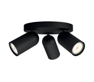 Pongee kastari svartur 3faldur, GU10 án peru