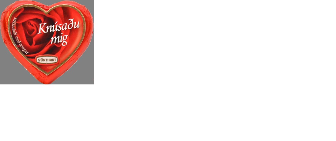 SÚKKULAÐI HJARTA M/ÍSL.ÁLETRUN