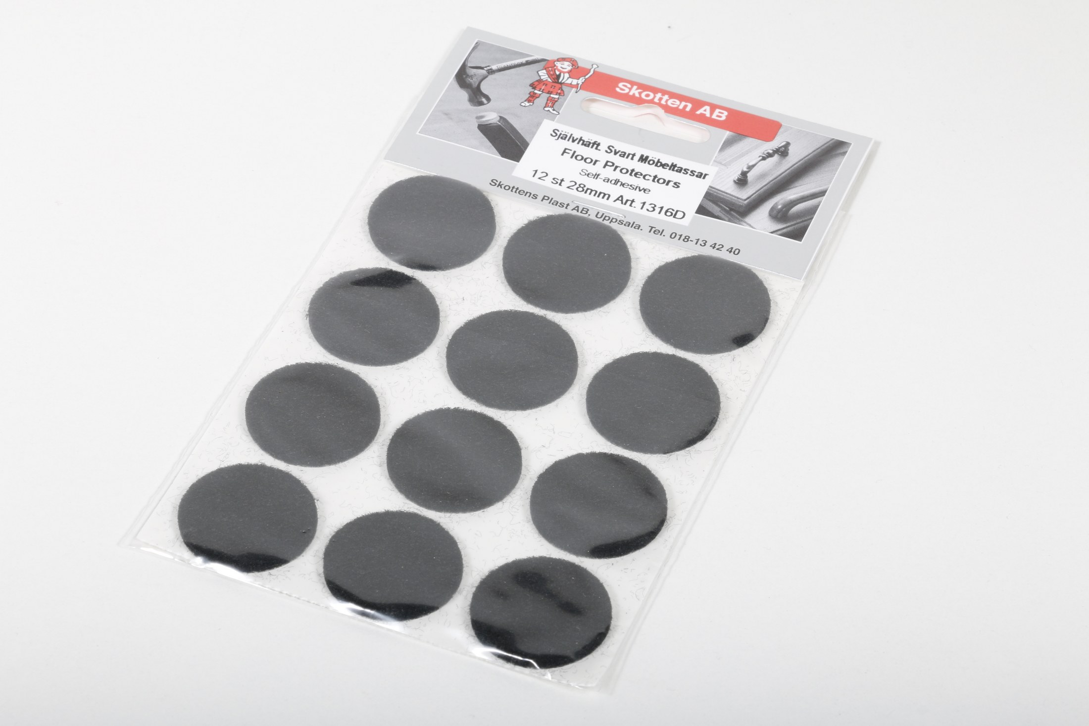 STÓLAFILT 28MM SVART 12 STK