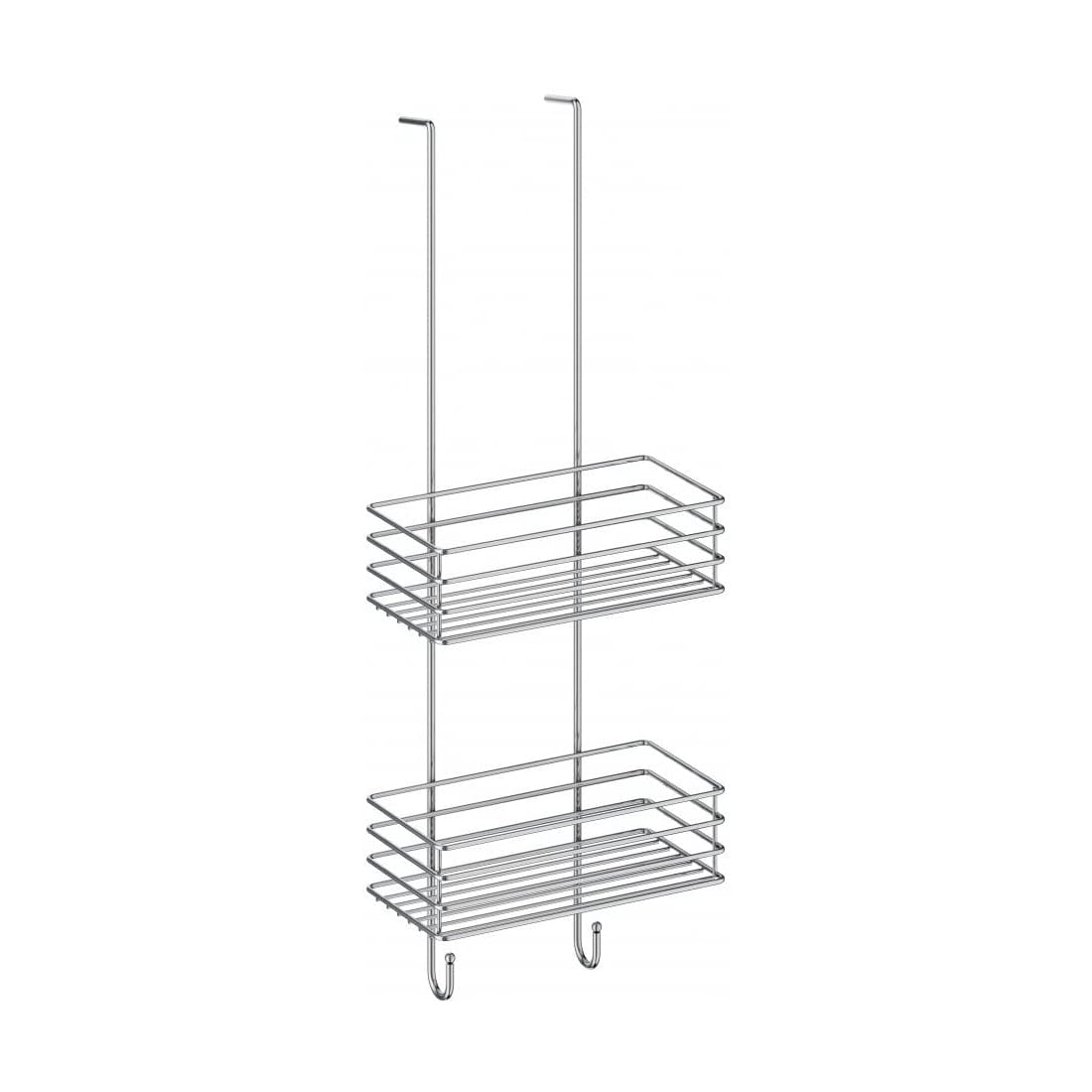 Tvöföld sturtukarfa í horn m/krók, króm