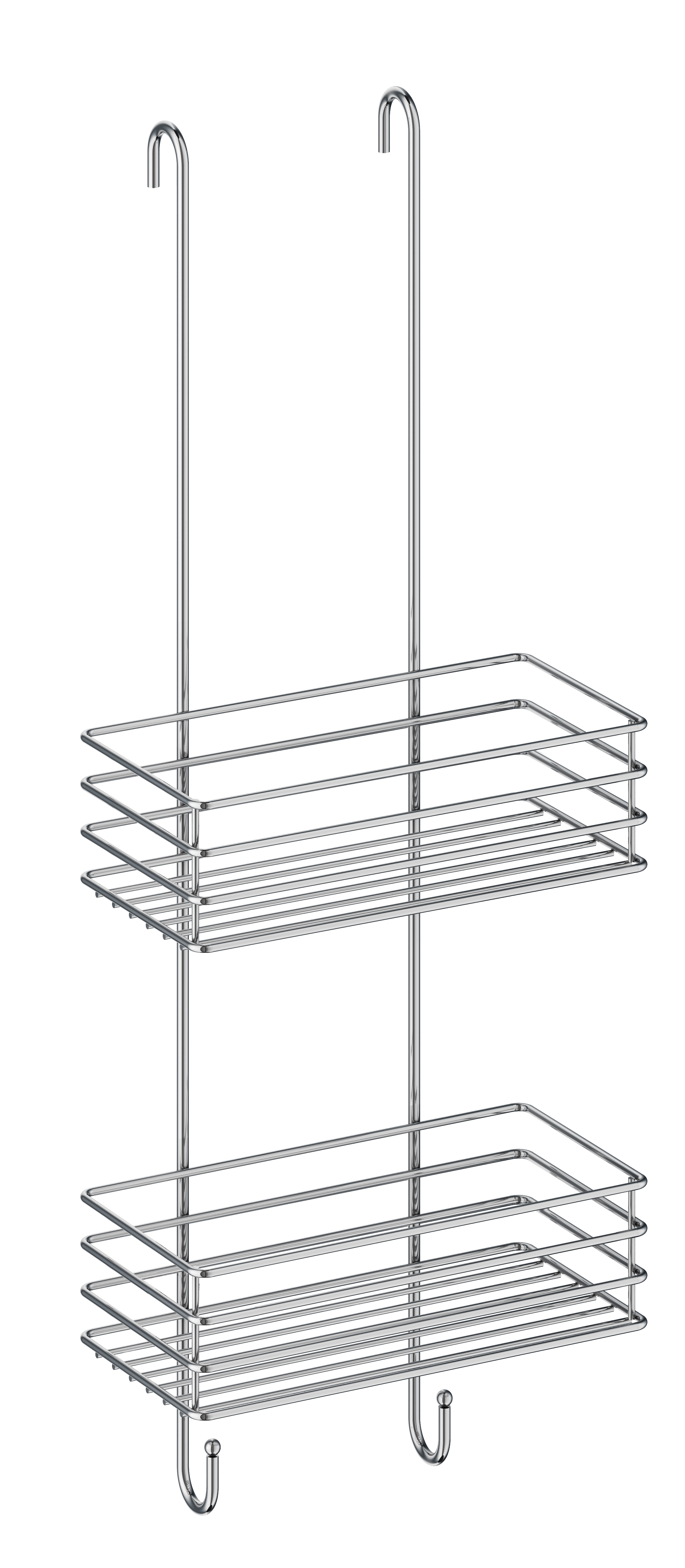 Tvöföld sturtukarfa m/krók, króm