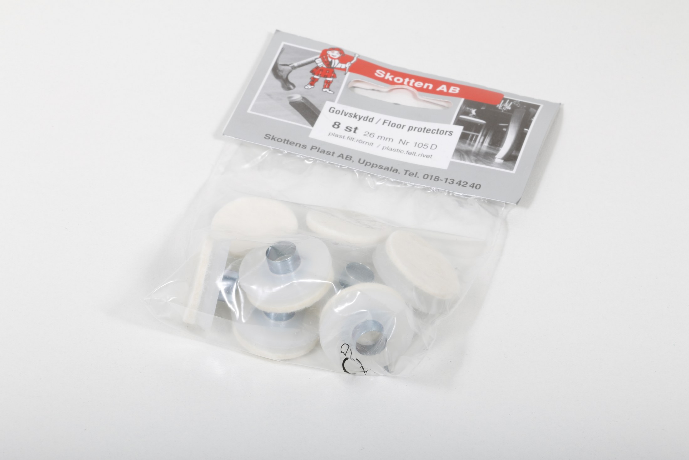 Filt 26MM með járnhring 8 stk.