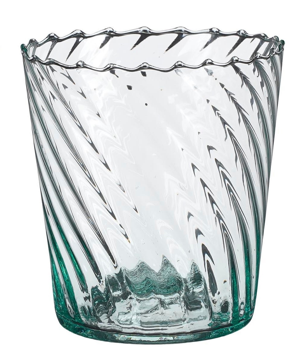 Orkideupottur gler 13,5*h15cm snúinn