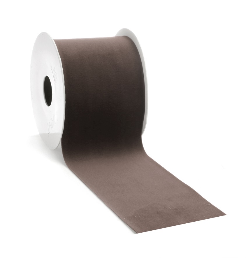 Borði Velvet brúnn 70mm*5m.