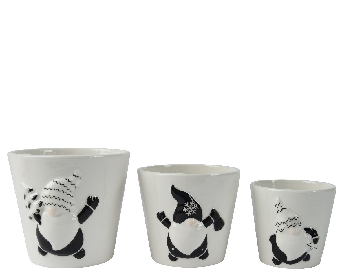 Pottur jólasveinn hvítur/svartur lítil