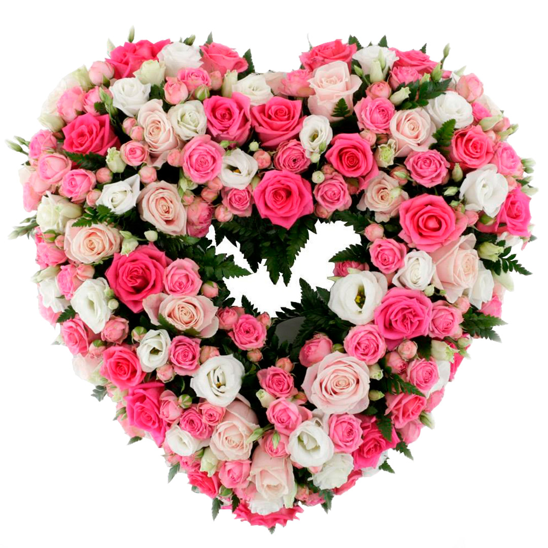 Útfararhjarta opið 38cm