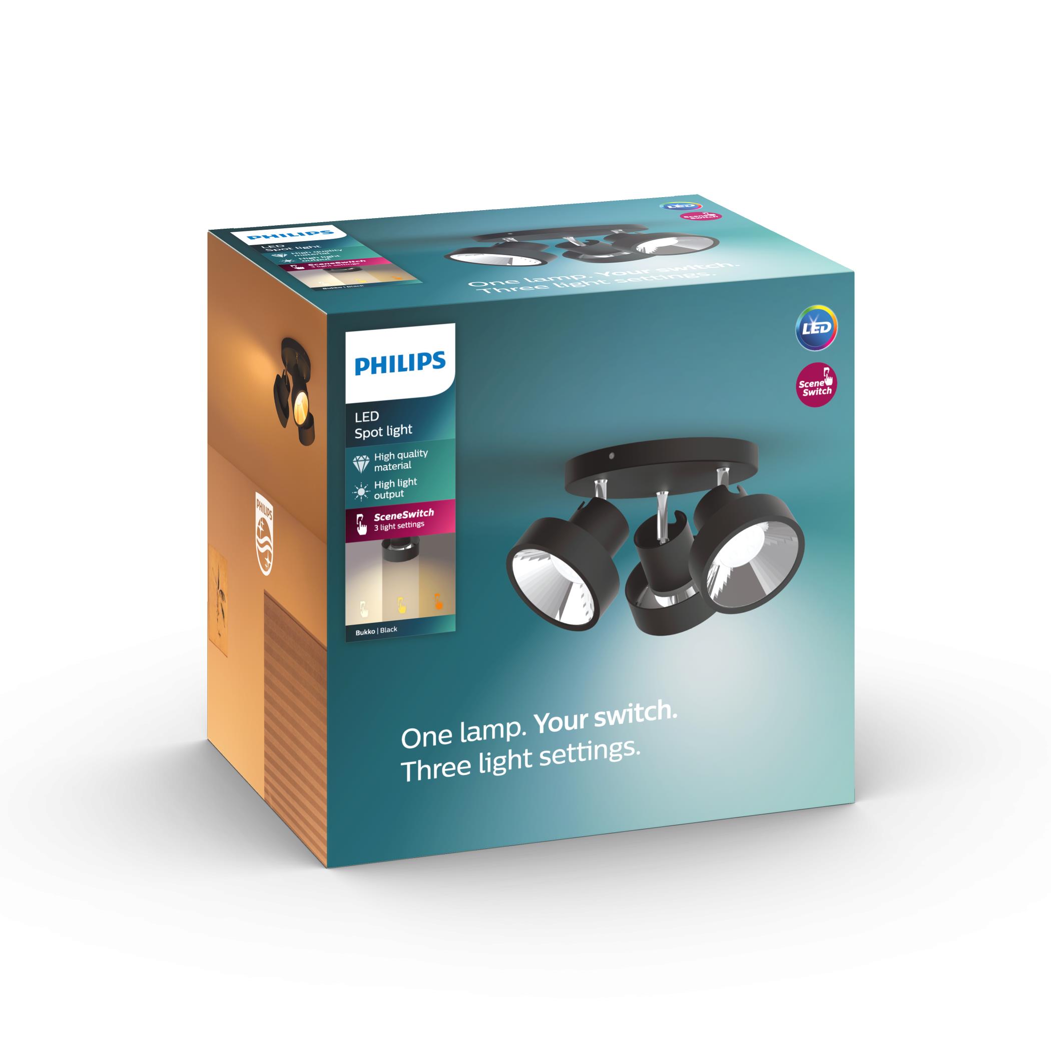 BUKKO 3 faldur kastari svartur SceneSwitch