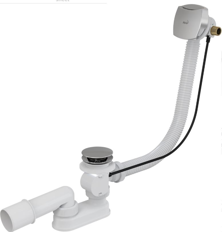 Lyftitappasett króm m/innrennsli 120cm