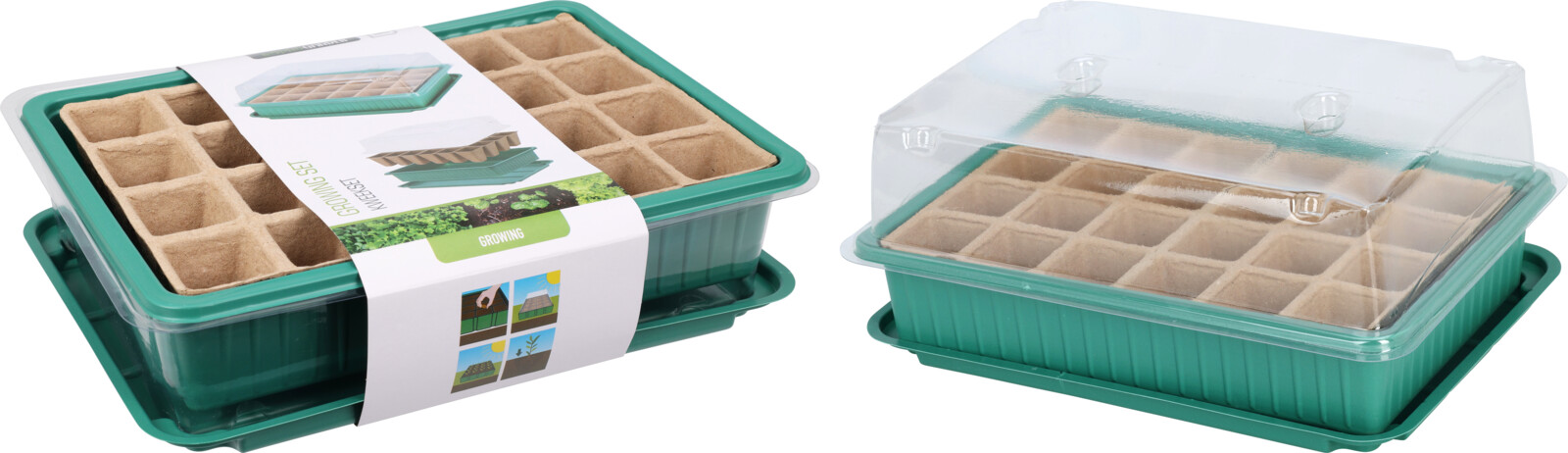 Sáðbakkasett 5stk 24pottar