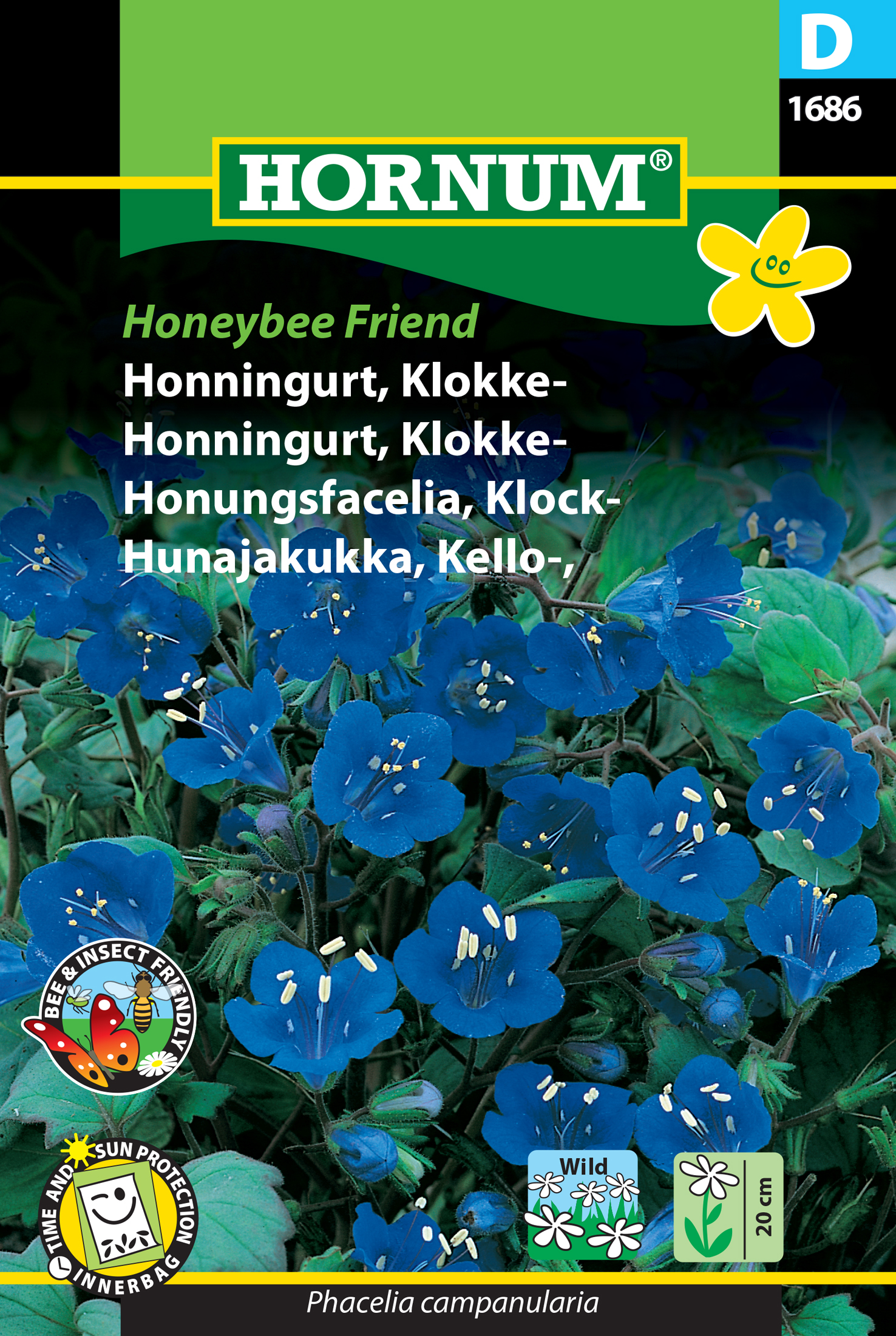 Fræ Klukkuhunang Phacelia campanularia Honeybee friend