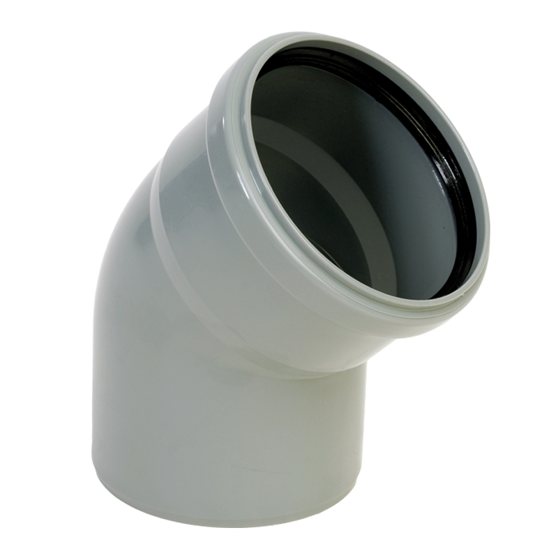 PP BEYGJA 110MM 45° Þ/6.3MM GRÁ