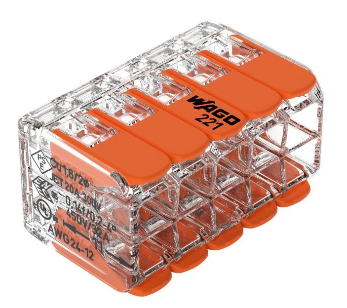 TENGI WAGO SMELLT 10F 221-420  0,2-4mm² - MJÚKUR/STÍFUR 4/PK