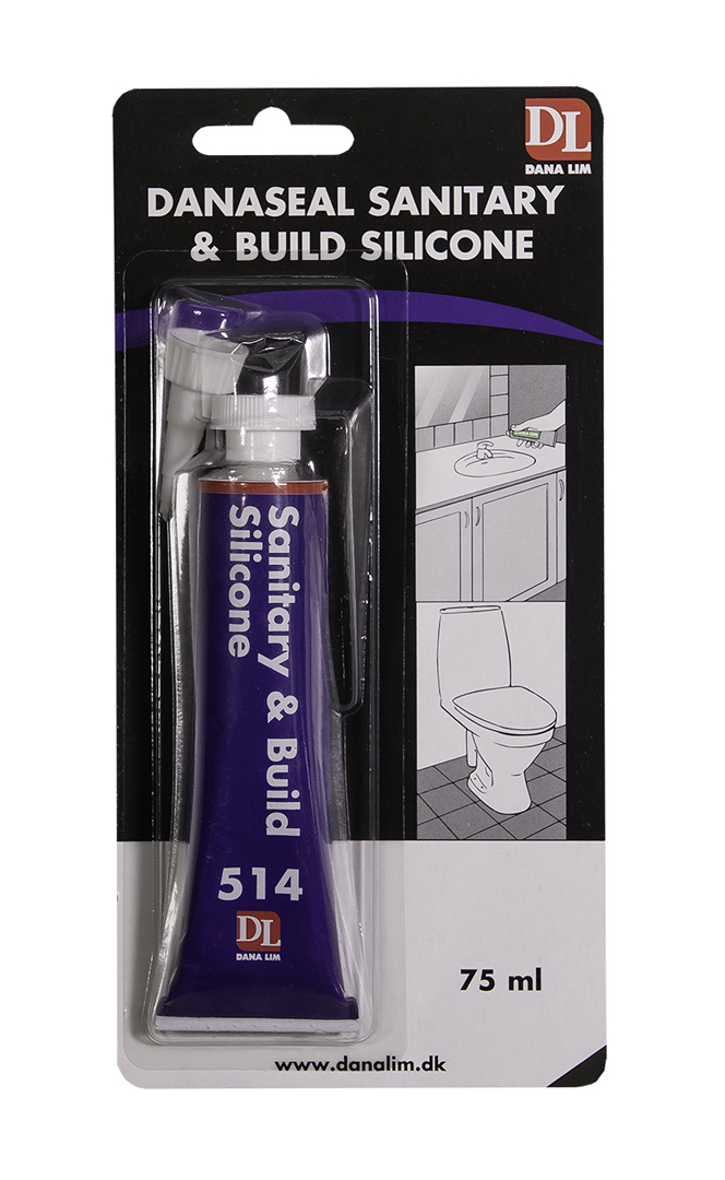Silikon Danaseal Sanitary & Build 514 hvítt 75 ml