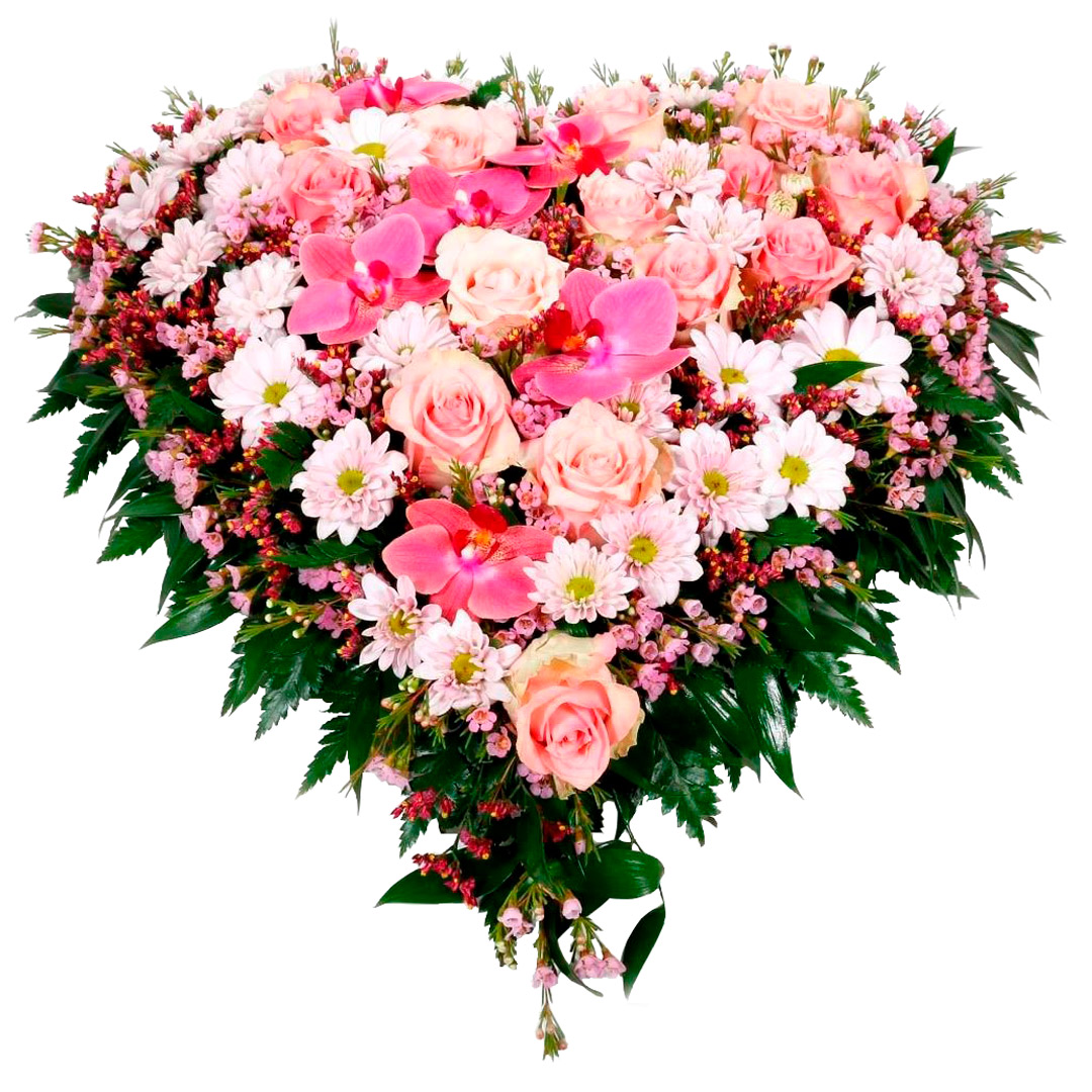 Útfararhjarta lokað 38cm